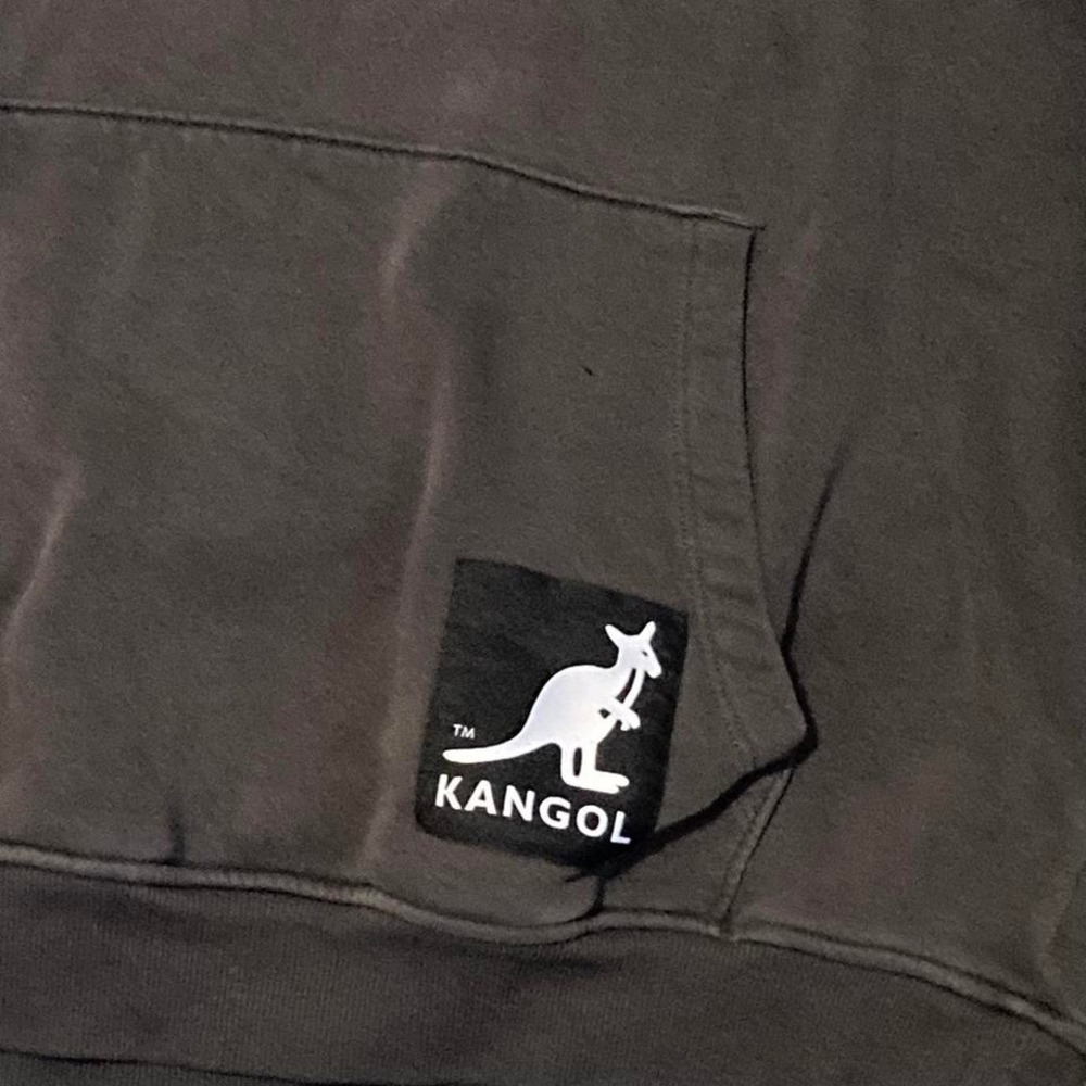 Kangol x H&M fades grey logo hoodie fleece back hit streetwear size L/22 - Picture 3 of 8
